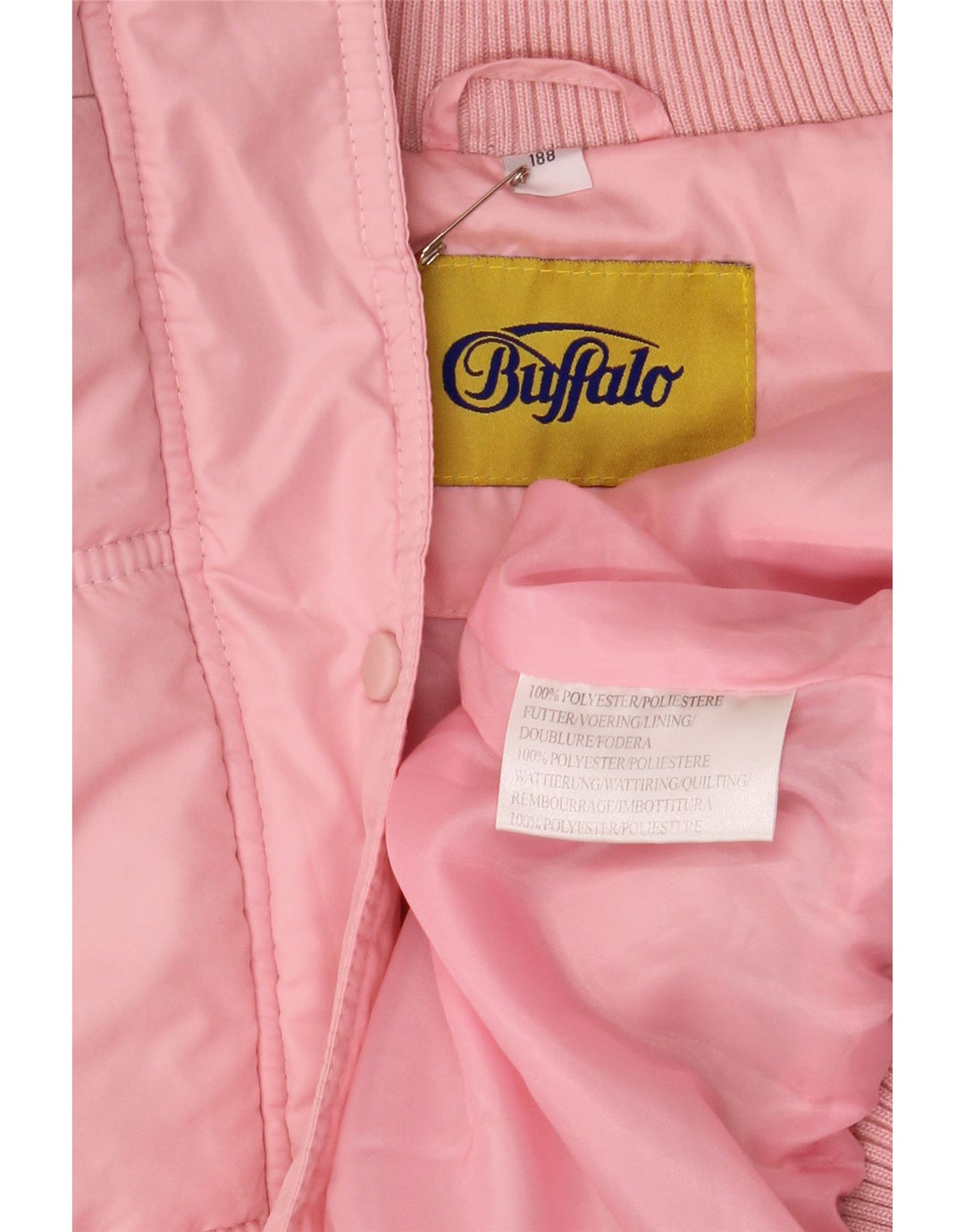 Buffalo Womens Hooded Padded Jacket UK 14 Large Pink Polyester