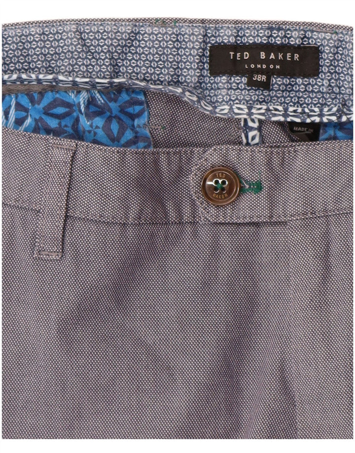 Ted Baker Mens Straight Chino Trousers W38 L30 Blue Cotton