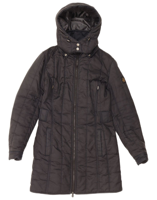 REFRIGIWEAR Womens Hooded Padded Coat UK 14 Medium Navy Blue Polyamide