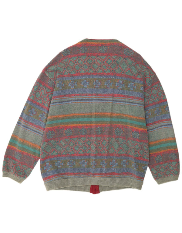 AUSTRALIAN L'ALPINA Mens Cardigan Sweater IT 56 XL Multicoloured Striped