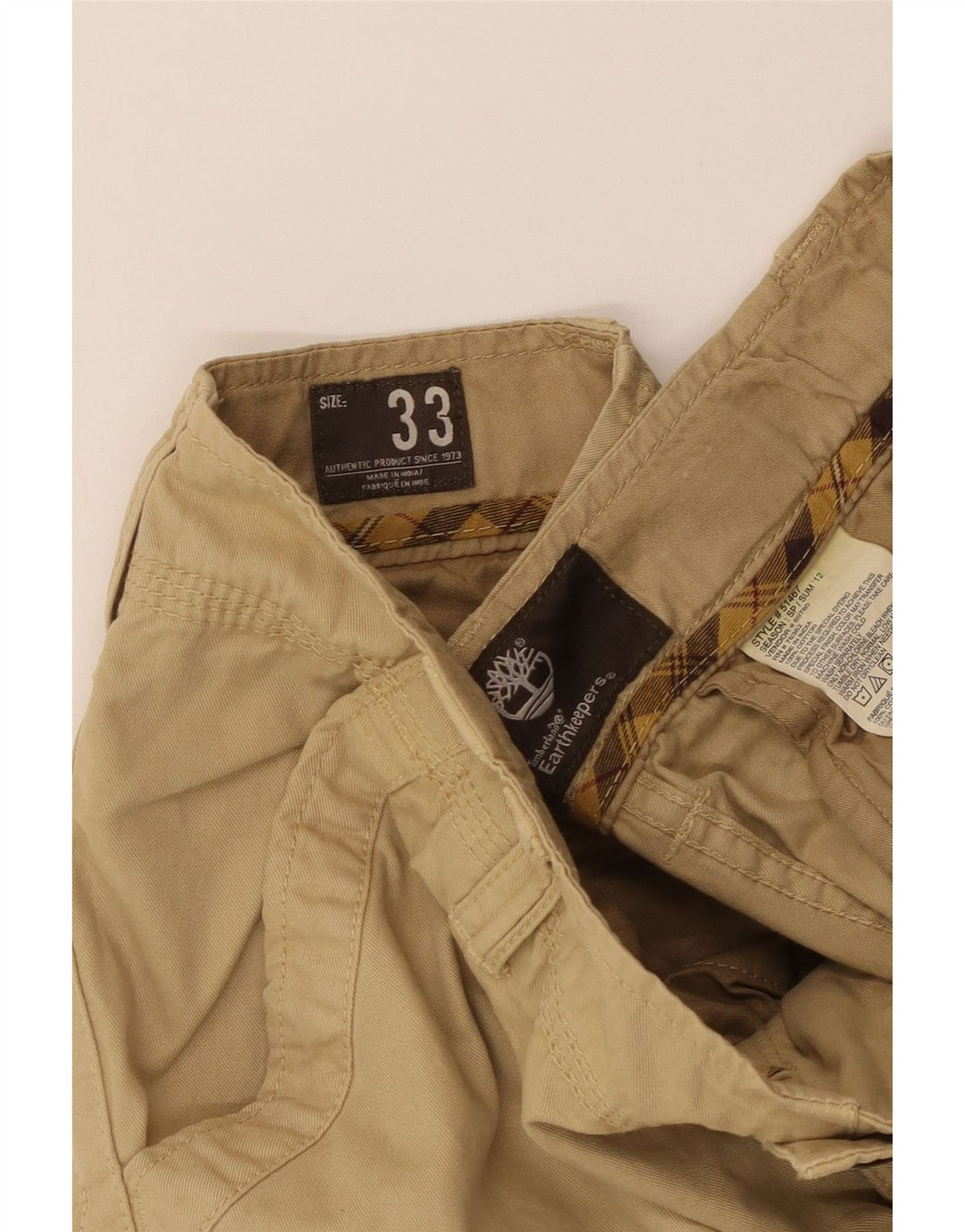 Timberland Mens Cargo Shorts W33 Medium Beige Cotton