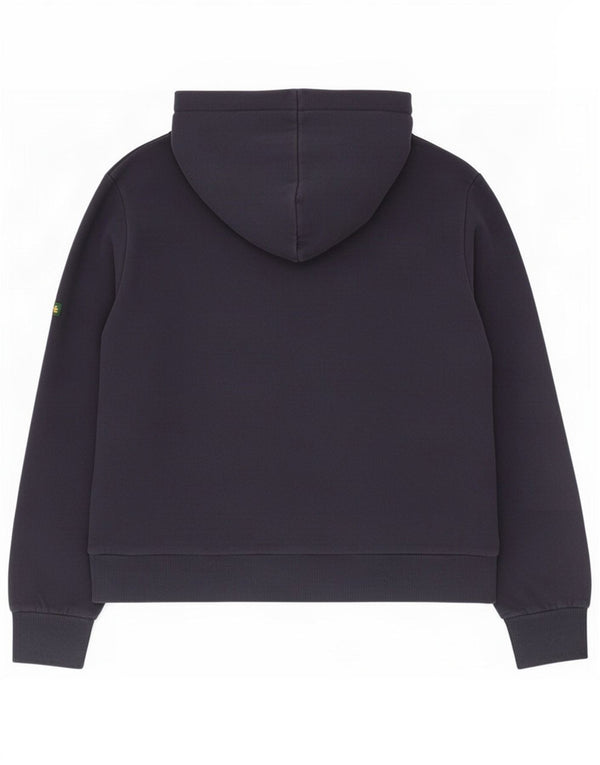 Superdry Womens Graphic Hoodie Jumper UK 14 Large Navy Blue Cotton