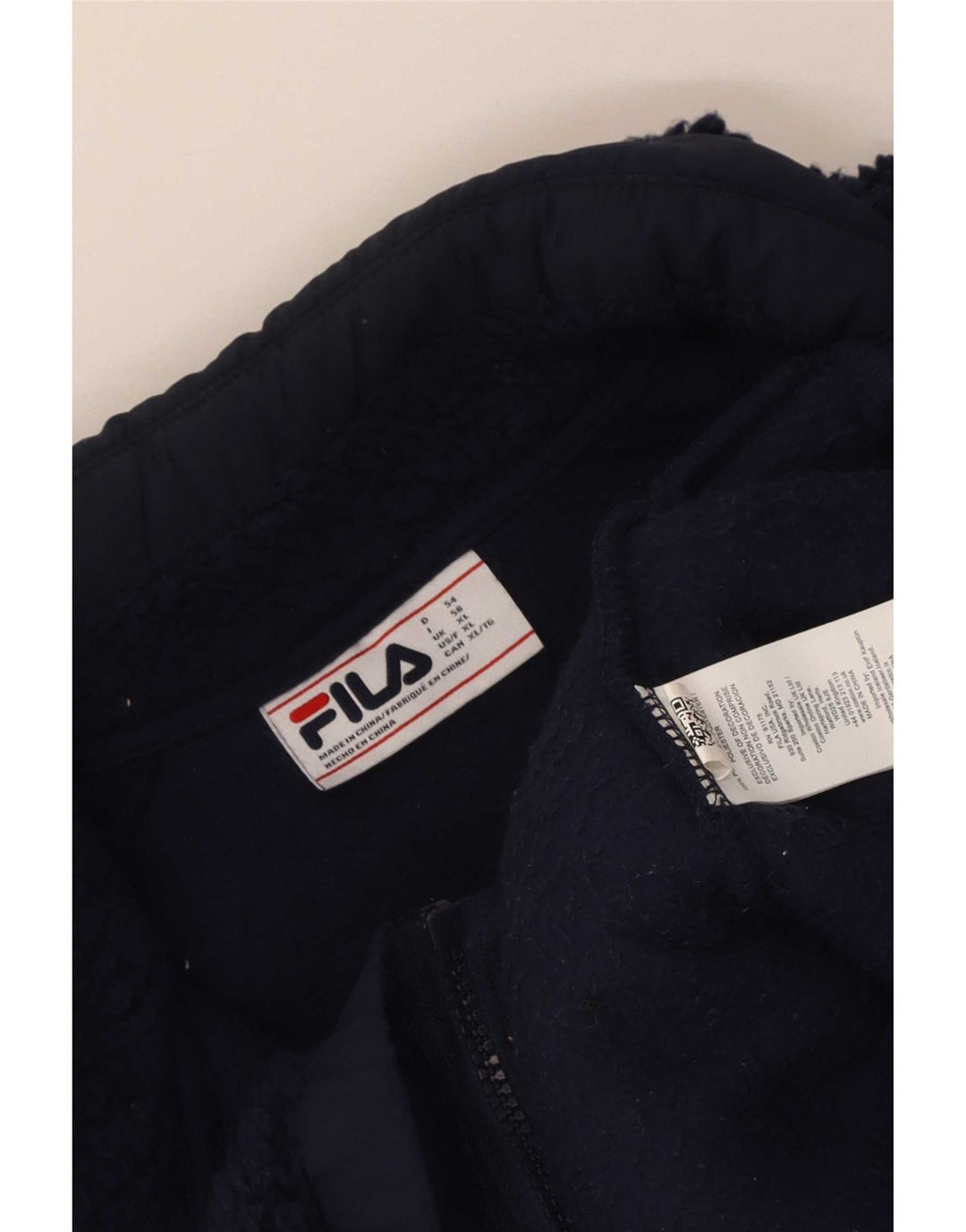 Fila Mens Fleece Jacket UK 42 XL Navy Blue Polyester