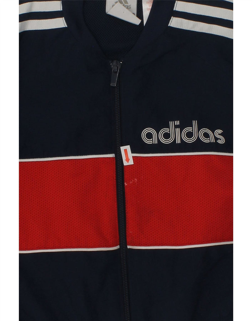 ADIDAS Boys Graphic Tracksuit Top Jacket 2-3 Years Navy Blue Colourblock | Vintage Adidas | Thrift | Second-Hand Adidas | Used Clothing | Messina Hembry 