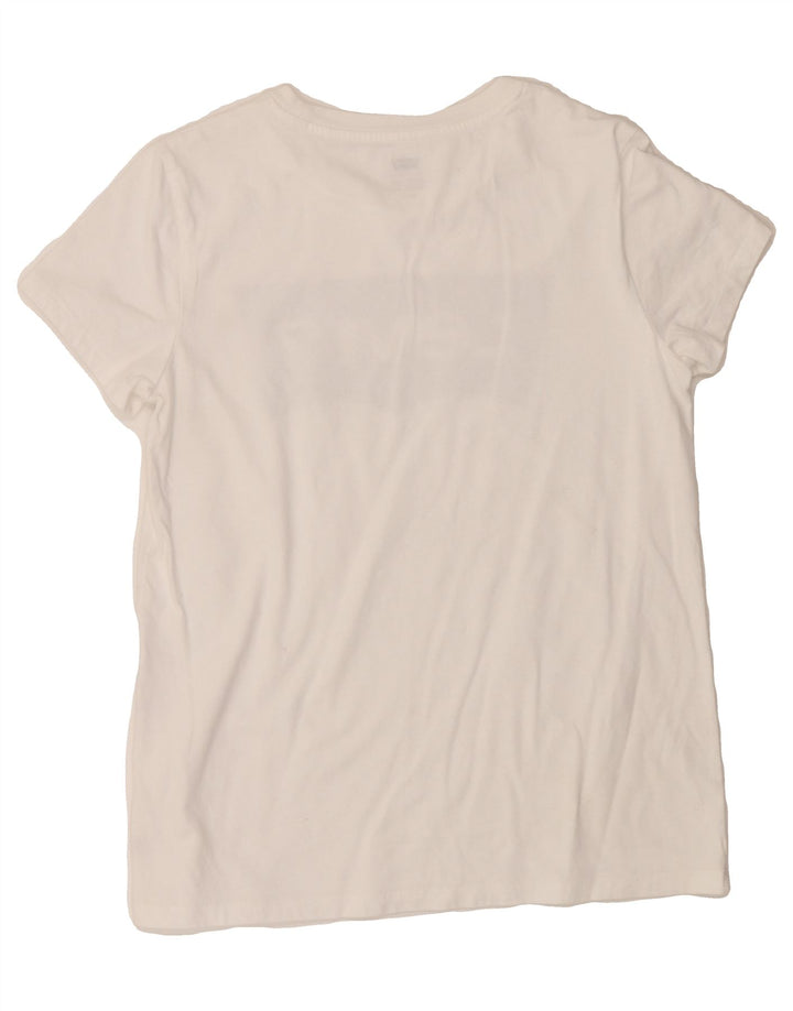 LEVI'S Womens Graphic T-Shirt Top UK 10 Small White Vintage Levi's and Second-Hand Levi's from Messina Hembry 