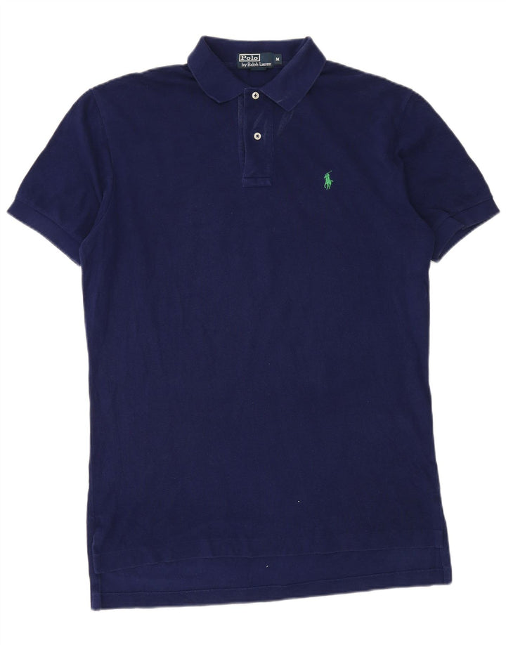 Polo Ralph Lauren Mens Polo Shirt Medium Navy Blue Cotton