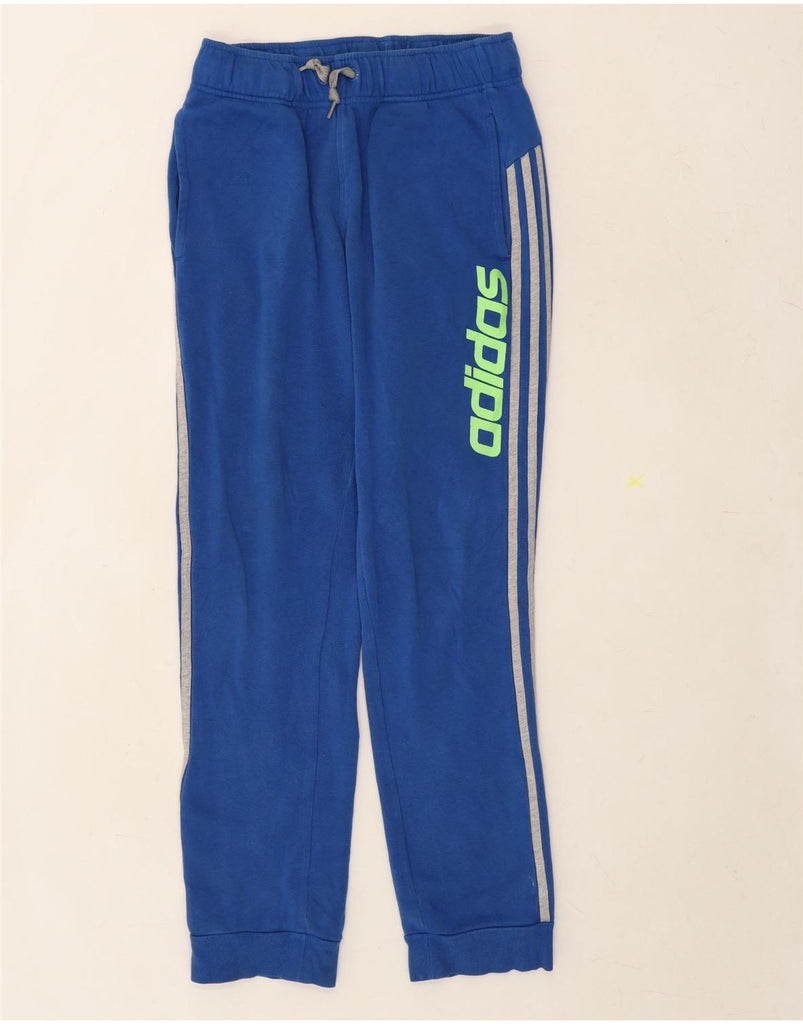 ADIDAS Boys Graphic Tracksuit Trousers Joggers 13-14 Years  Blue Cotton Vintage Adidas and Second-Hand Adidas from Messina Hembry 