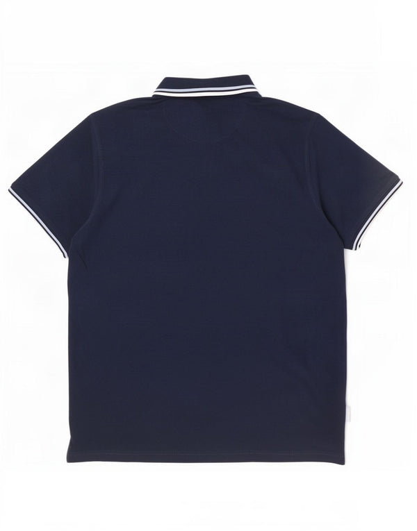 Pierre Cardin Mens Regular Fit Polo Shirt XL Navy Blue Striped Cotton