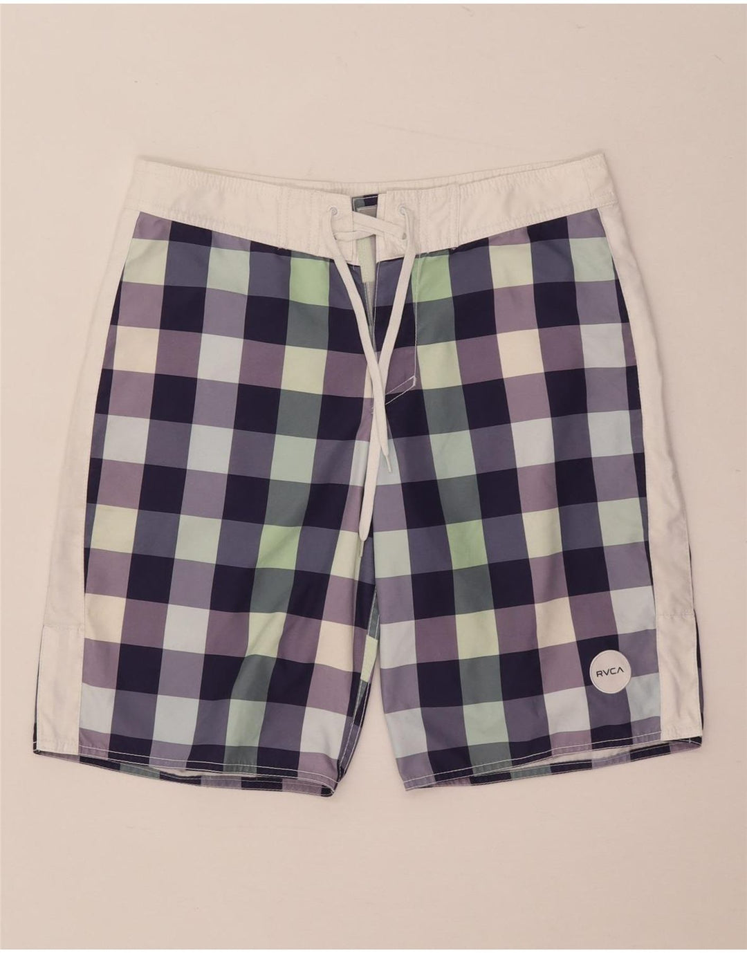 RVCA Mens Swimming Shorts Medium Multicoloured Gingham Polyester