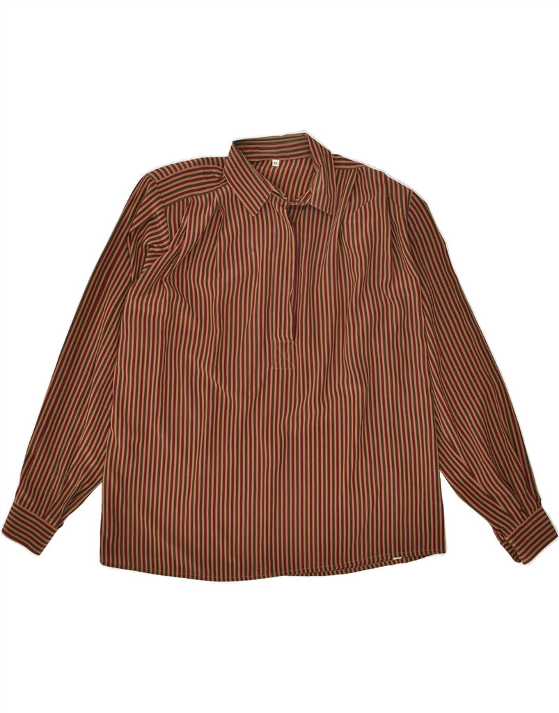 VINTAGE Womens Pullover Shirt Blouse EU 44 XL Brown Striped | Vintage Vintage | Thrift | Second-Hand Vintage | Used Clothing | Messina Hembry 