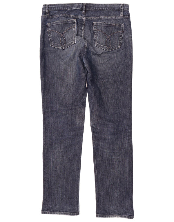 Calvin Klein Womens Straight Jeans US 10 Medium W30 L32 Navy Blue Cotton