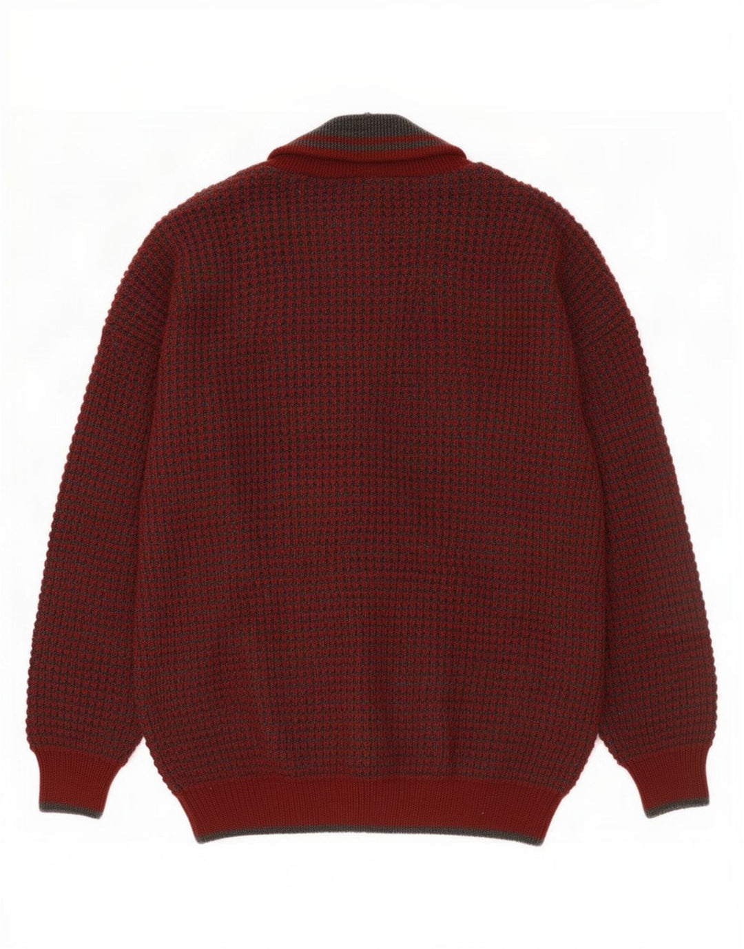 Vintage Mens Cardigan Sweater IT 48/50 Medium Burgundy Wool