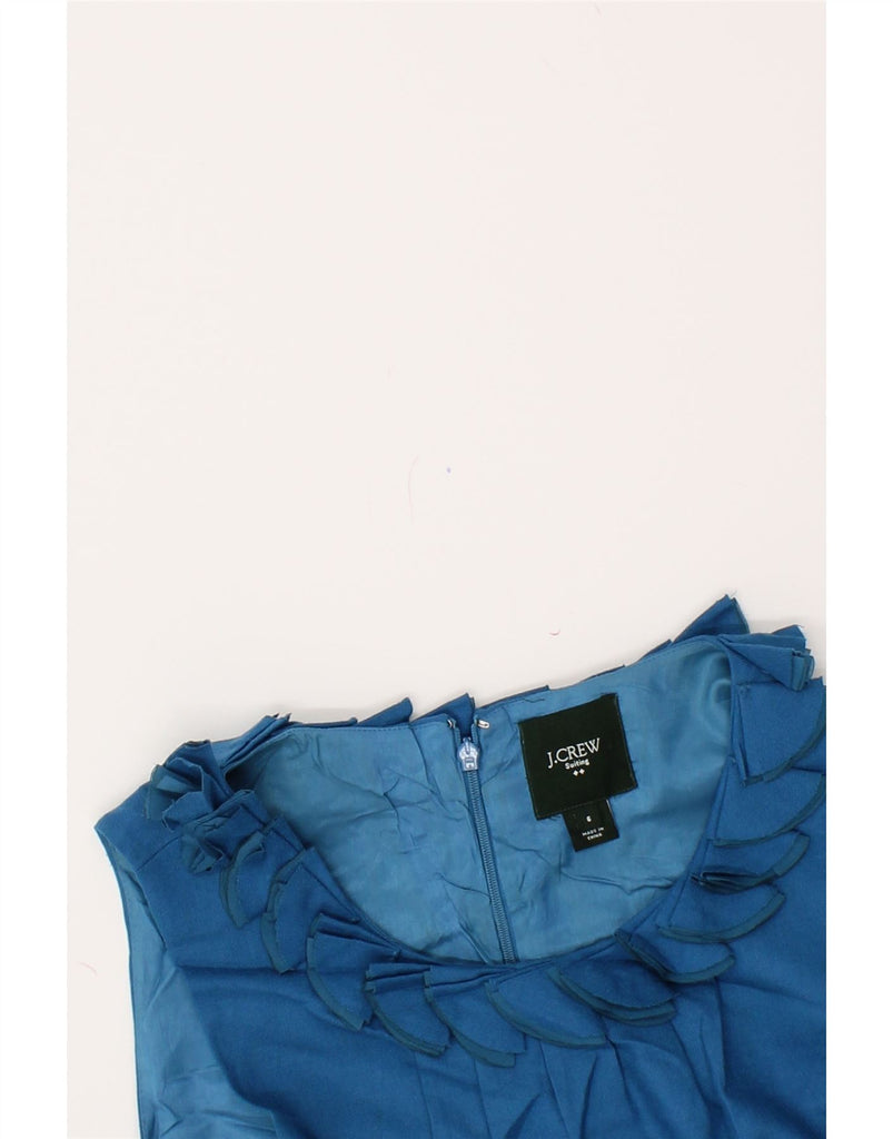 J. CREW Womens Sleeveless Sheath Dress US 6 Medium Blue Linen | Vintage J. Crew | Thrift | Second-Hand J. Crew | Used Clothing | Messina Hembry 