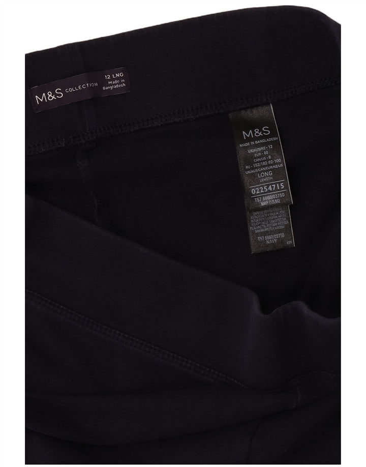 Marks & Spencer Womens Tracksuit Trousers UK 12 Medium  Navy Blue Cotton