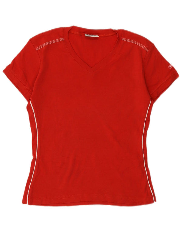 CHAMPION Womens Crop T-Shirt Top UK 12 Medium Red Cotton