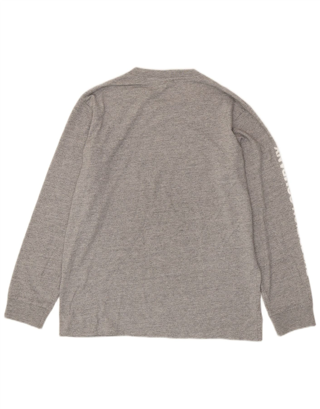 SUPERDRY Mens Graphic Top Long Sleeve Medium Grey Flecked Cotton