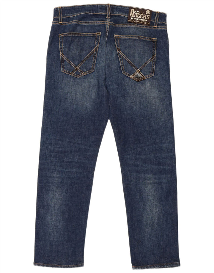 Roy Rogers Mens Straight Jeans W34 L27 Navy Blue Cotton