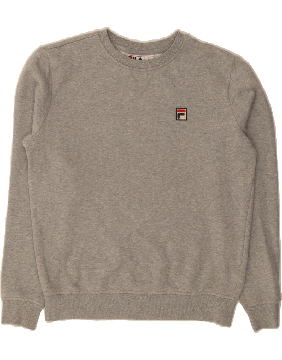 FILA Womens Oversized Sweatshirt Jumper UK 10 Small Grey Cotton Vintage Fila and Second-Hand Fila from Messina Hembry 