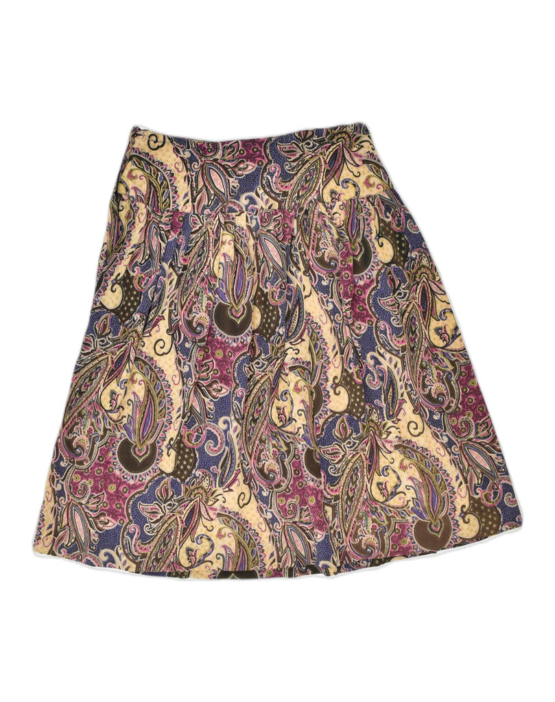 VINTAGE Womens Pleated Skirt W28 Medium Multicoloured Paisley | Vintage | Thrift | Second-Hand | Used Clothing | Messina Hembry 