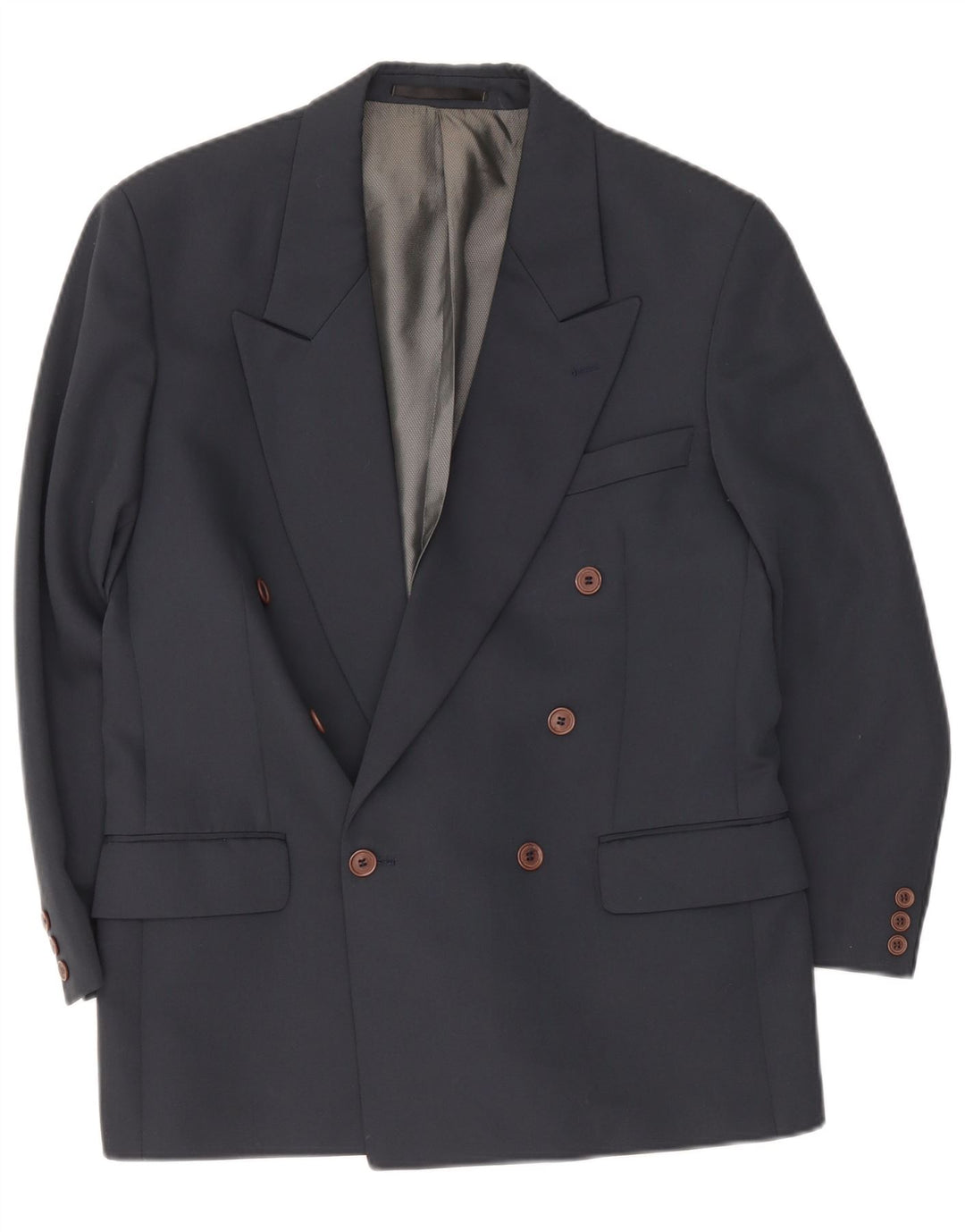 Renato Cavalli Mens Double Breasted Blazer Jacket UK 38 Medium Navy Blue