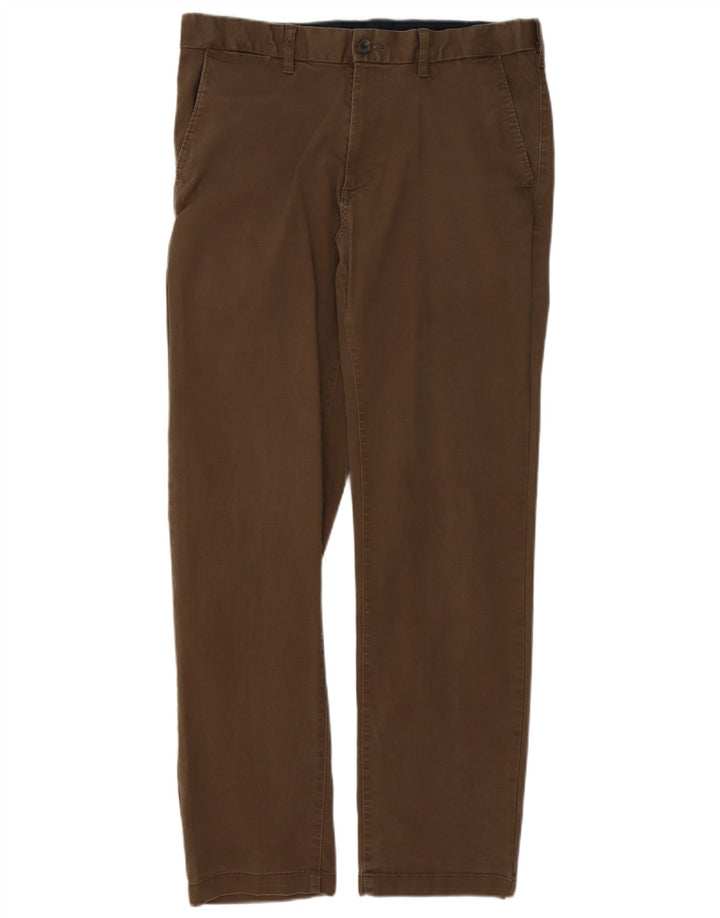 Marks & Spencer Mens Regular Fit Chino Trousers W36 L33 Brown Cotton