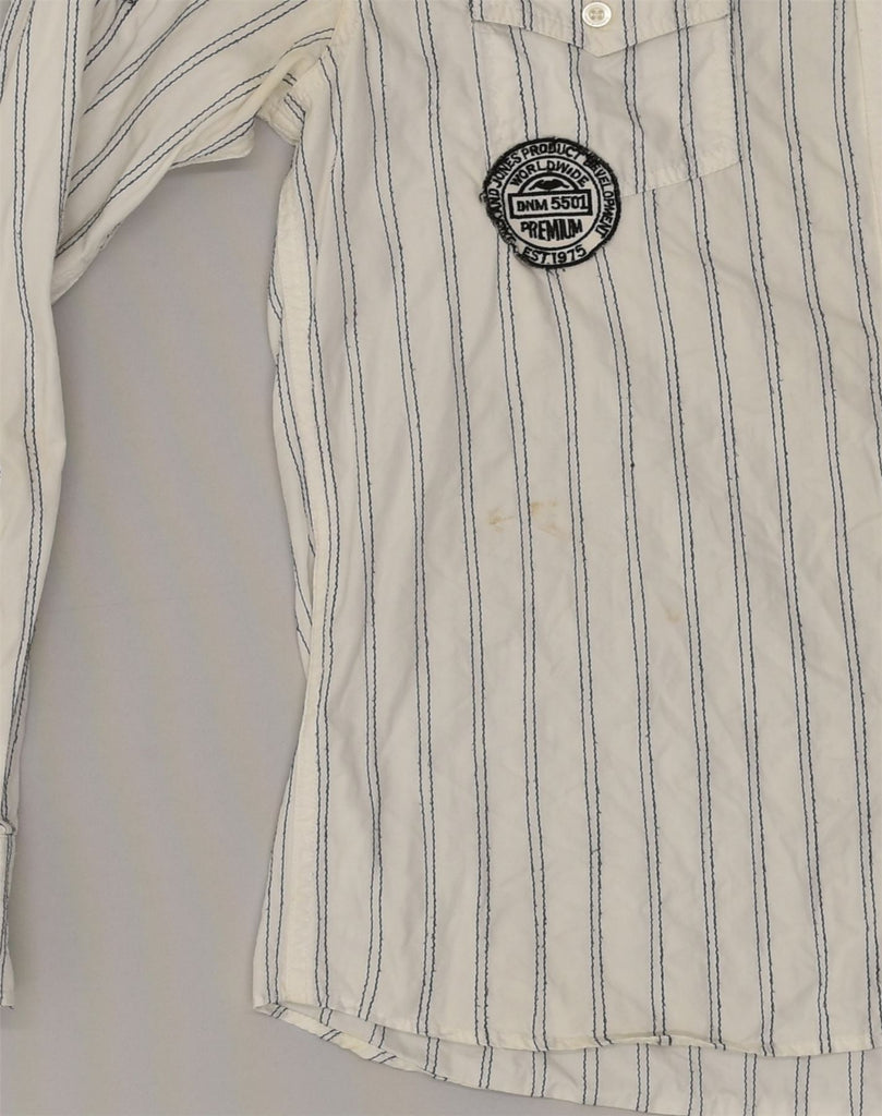 JACK & JONES Mens Shirt Large White Pinstripe Cotton | Vintage Jack & Jones | Thrift | Second-Hand Jack & Jones | Used Clothing | Messina Hembry 