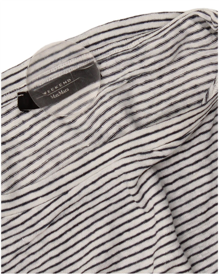 Max Mara Womens Weekend T-Shirt Top UK 14 Medium White Striped Nautical