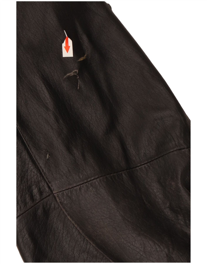 Vintage Mens Leather Jacket IT 54 2XL Black Leather