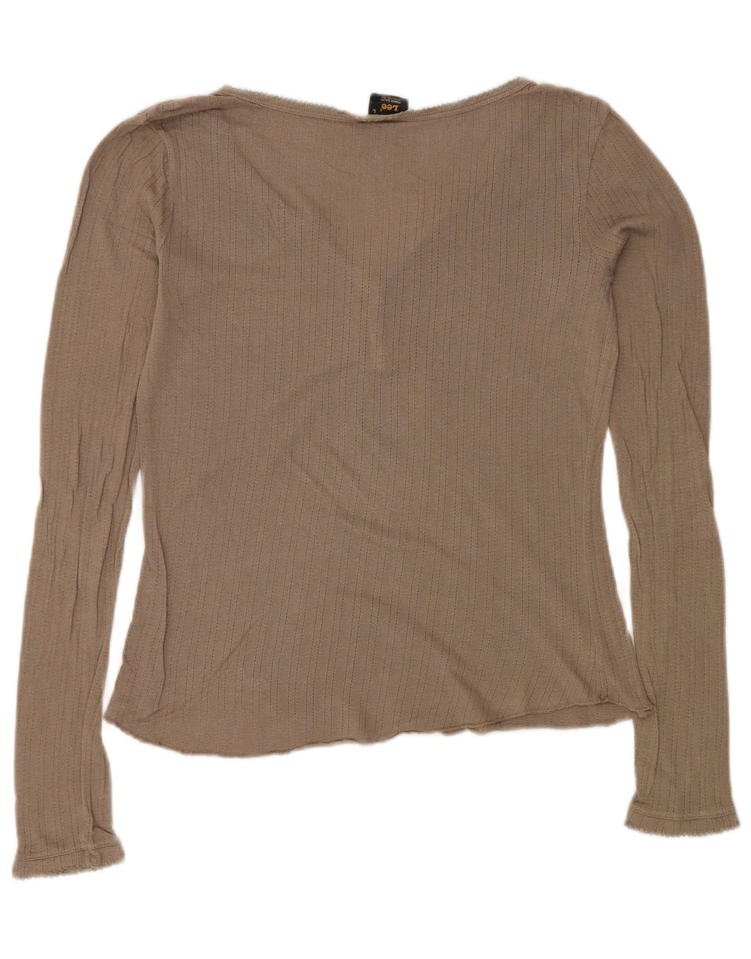 Lee Womens Top Long Sleeve UK 14 Large Beige