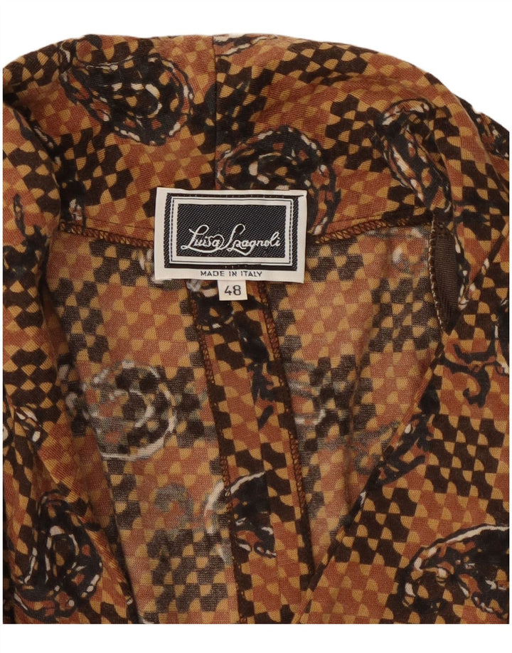 LUISA SPAGNOLI Womens 2 Button Blazer Jacket IT 48 XL Brown Paisley