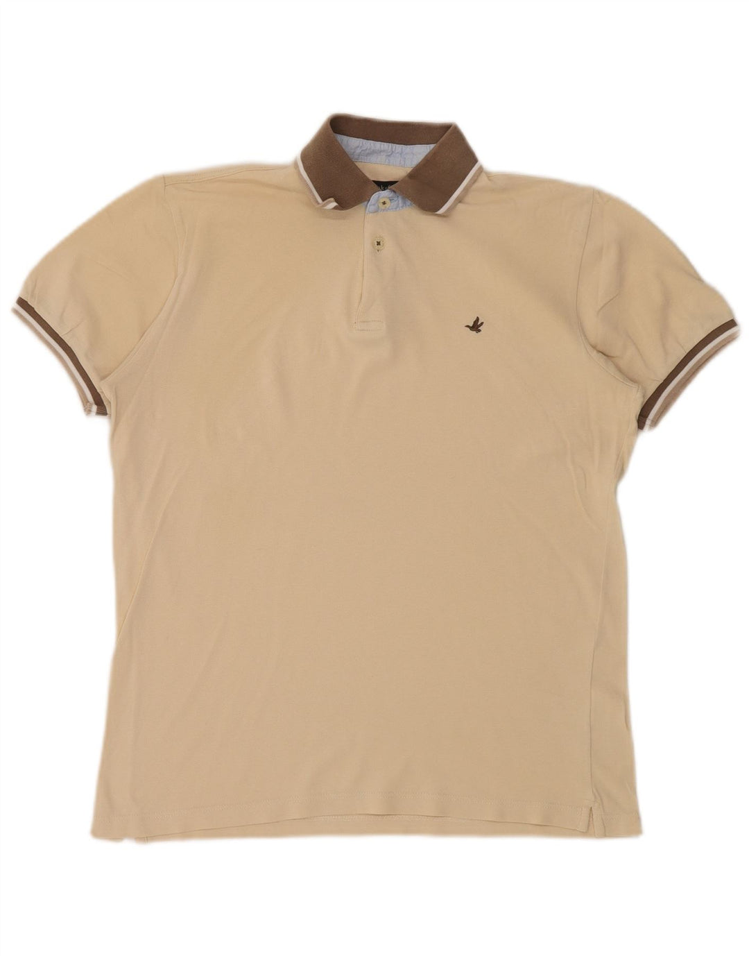 Brooksfield Mens Slim Fit Polo Shirt IT 48 Medium Beige