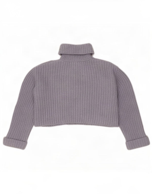 Zara Girls Crop Roll Neck Jumper Sweater 11-12 Years Navy Blue