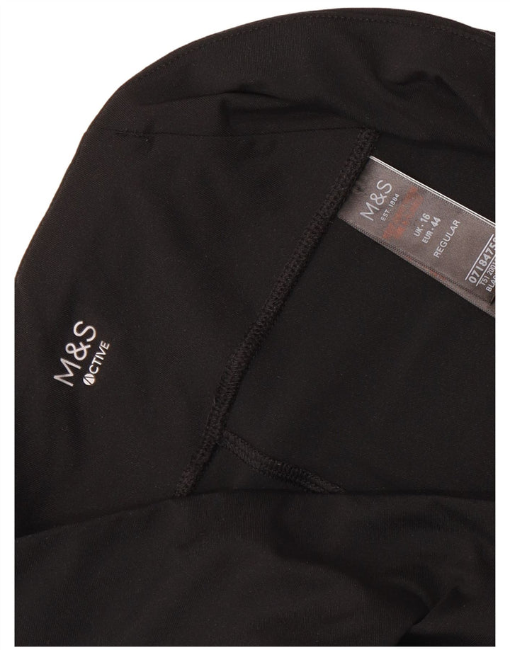 MARKS & SPENCER Womens Regular Fit Sport Shorts UK 16 Large Black