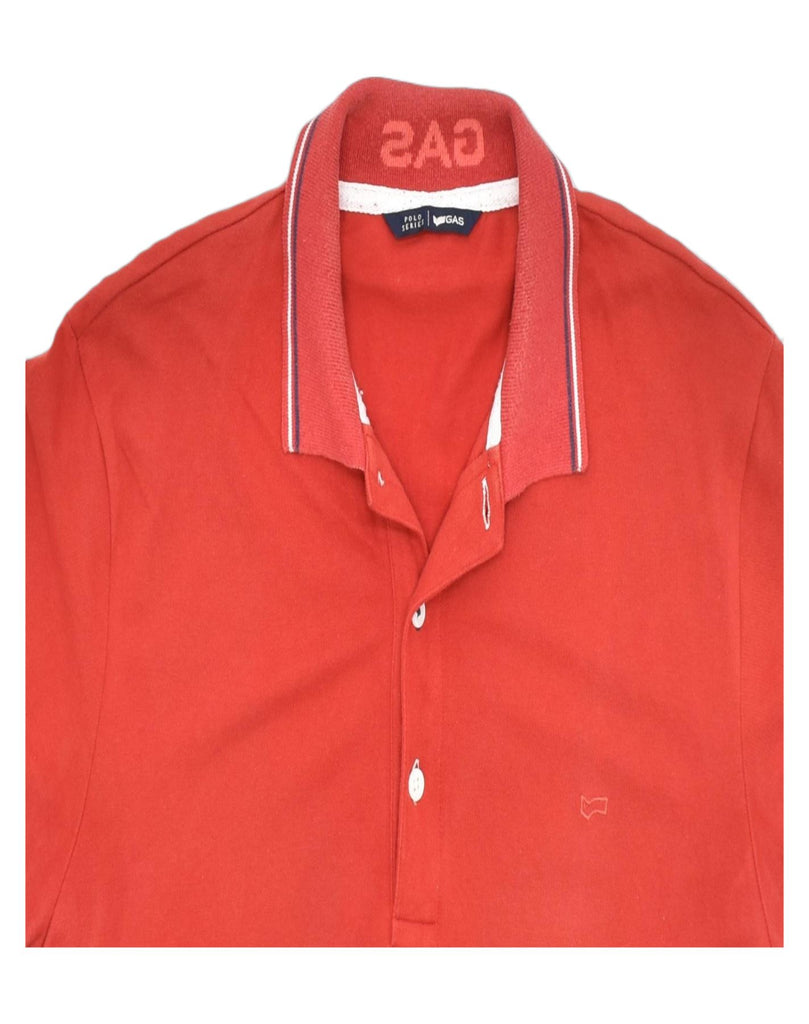 GAS Mens Polo Shirt Large Red Cotton | Vintage | Thrift | Second-Hand | Used Clothing | Messina Hembry 