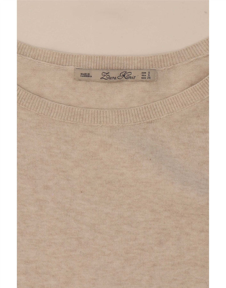 Zara Womens Oversized Blouse Top UK 10 Small Beige