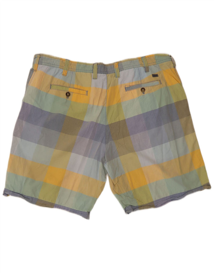Izod Mens Chino Shorts W42 2XL Multicoloured Check Cotton