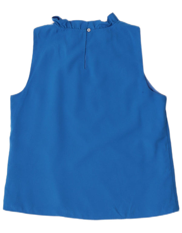J. Crew Womens Sleeveless Blouse Top UK 14 Medium Blue Polyester
