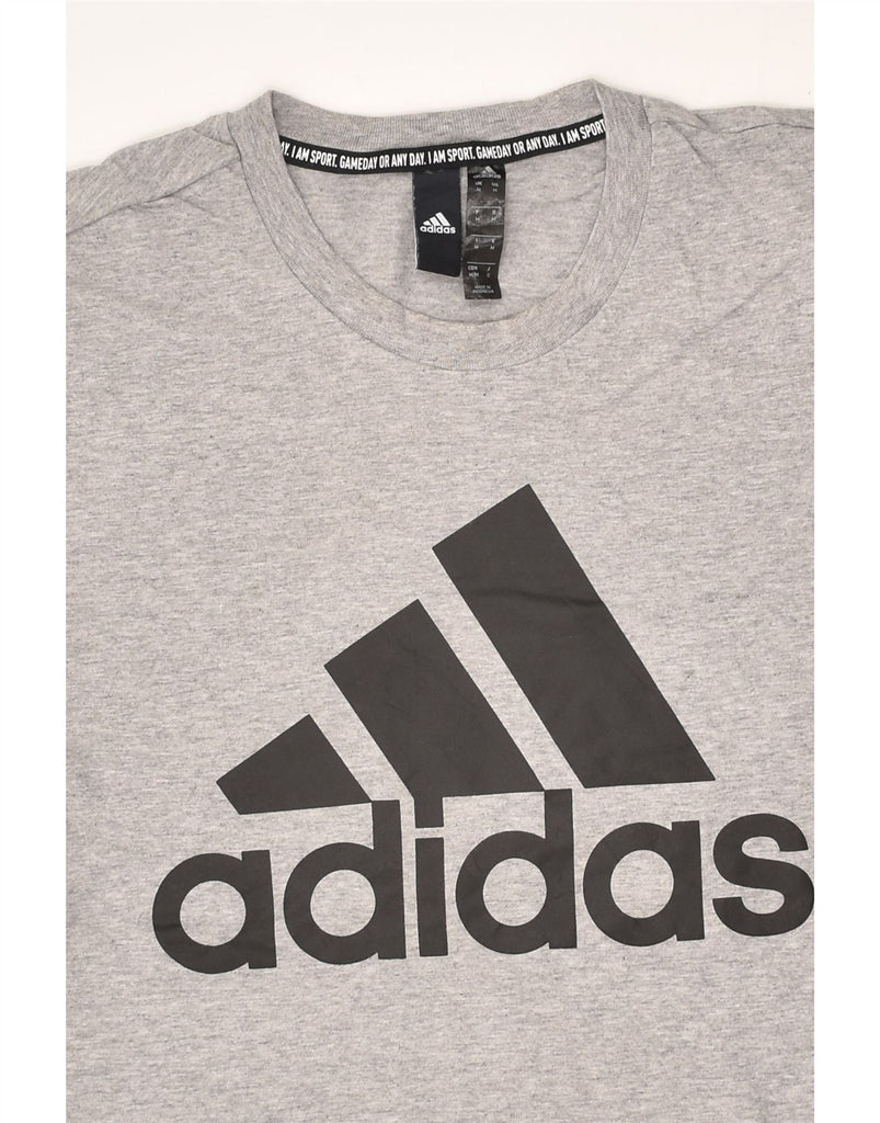 ADIDAS Mens Graphic T-Shirt Top Medium Grey Cotton | Vintage Adidas | Thrift | Second-Hand Adidas | Used Clothing | Messina Hembry 