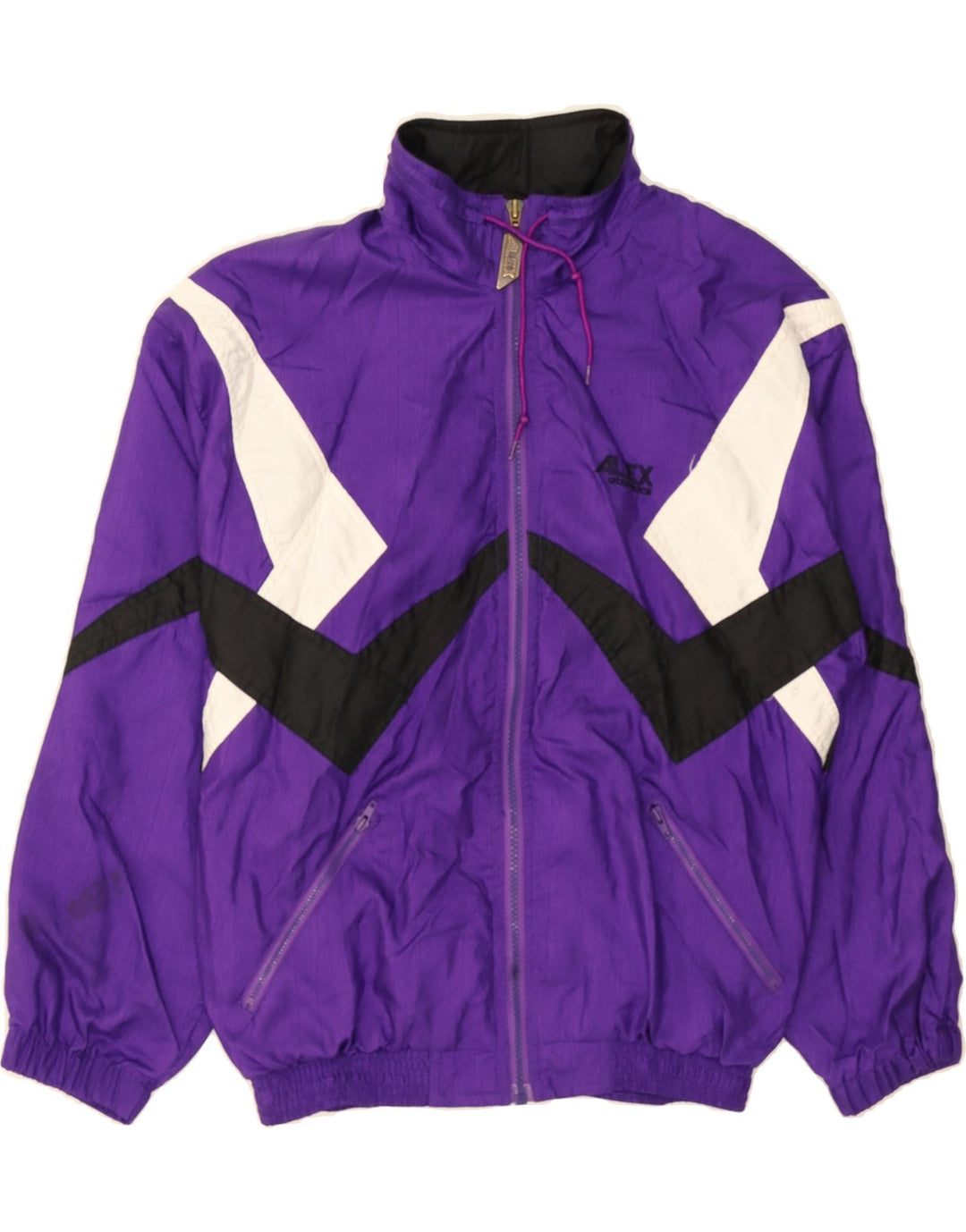 ALEX Boys Tracksuit Top Jacket 14-15 Years Purple Colourblock Polyester Vintage ALEX and Second-Hand ALEX from Messina Hembry 