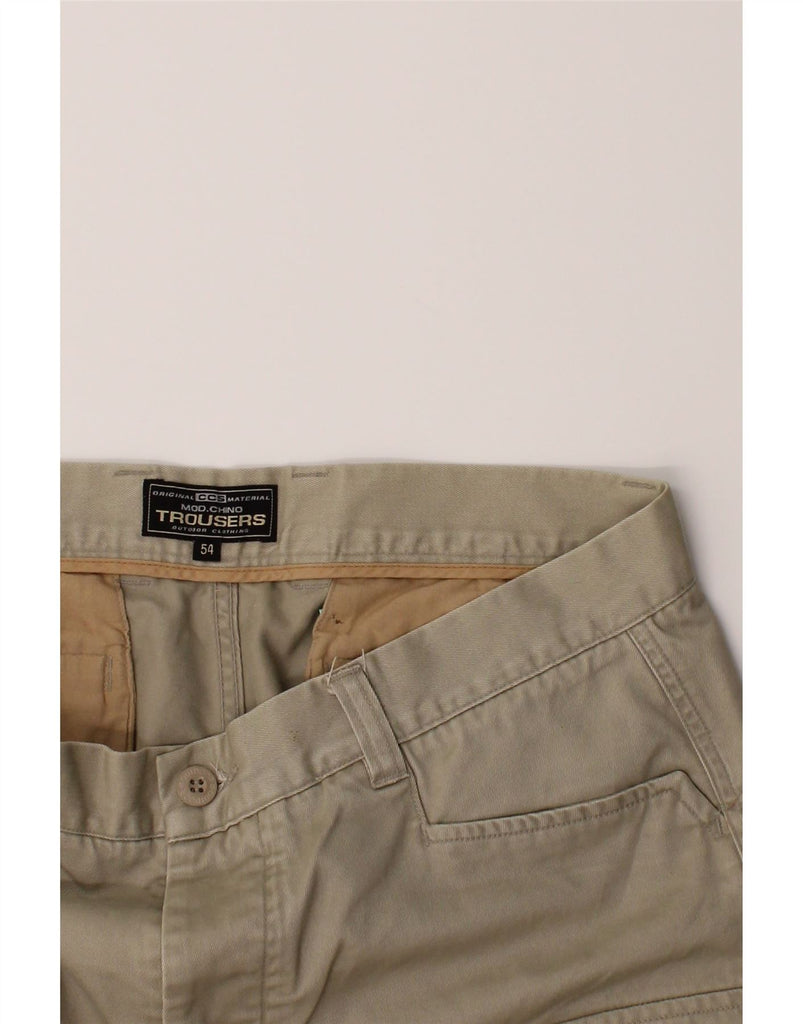 VINTAGE Mens Straight Cargo Trousers IT 54 2XL W34 L32 Beige Cotton Vintage Vintage and Second-Hand Vintage from Messina Hembry 