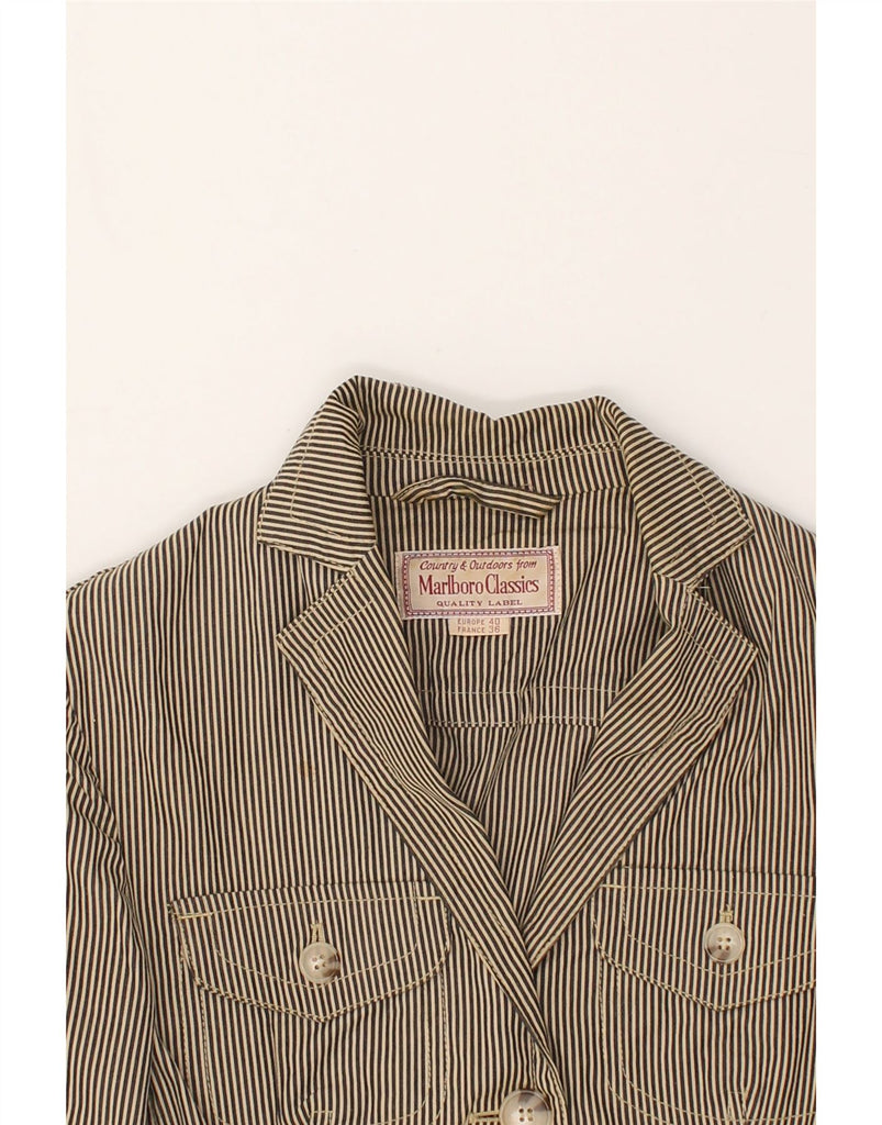 MARLBORO CLASSICS Womens 3 Button Blazer Jacket EU 36 Small Brown Striped | Vintage Marlboro Classics | Thrift | Second-Hand Marlboro Classics | Used Clothing | Messina Hembry 