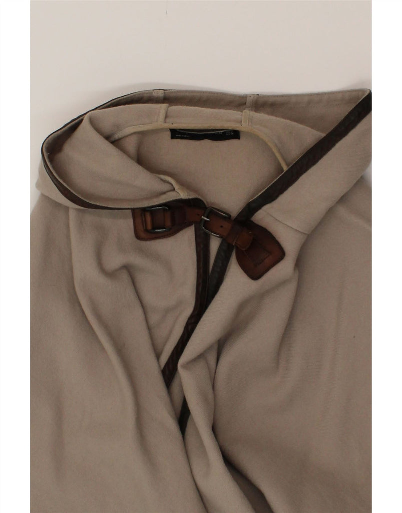 ZARA Womens Hooded Asymmetric Poncho Coat UK 14 Medium Beige Wool Vintage Zara and Second-Hand Zara from Messina Hembry 