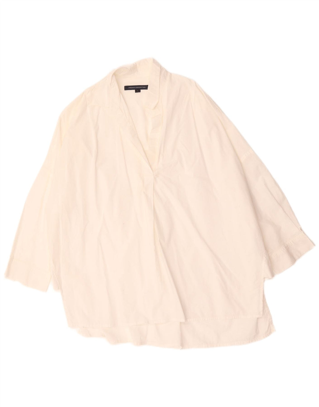 French Connection Womens 3/4 Sleeve Pullover Shirt UK 16 Large White