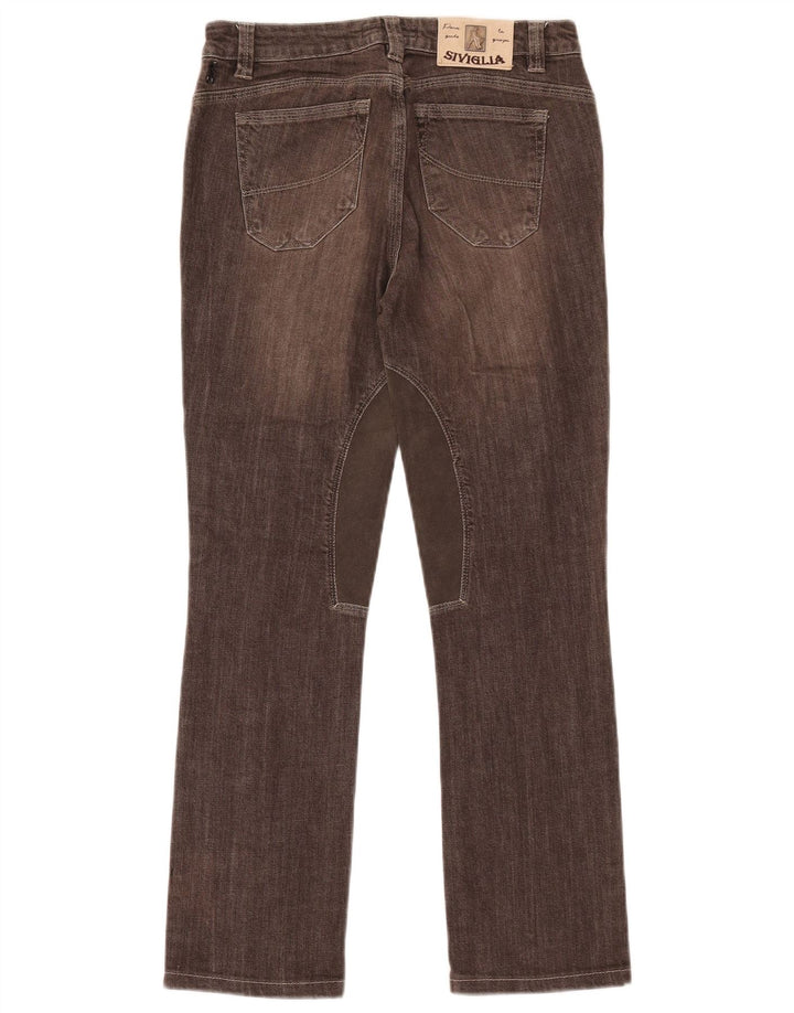 SIVIGLIA Womens Straight Jeans W30 L27 Brown Cotton