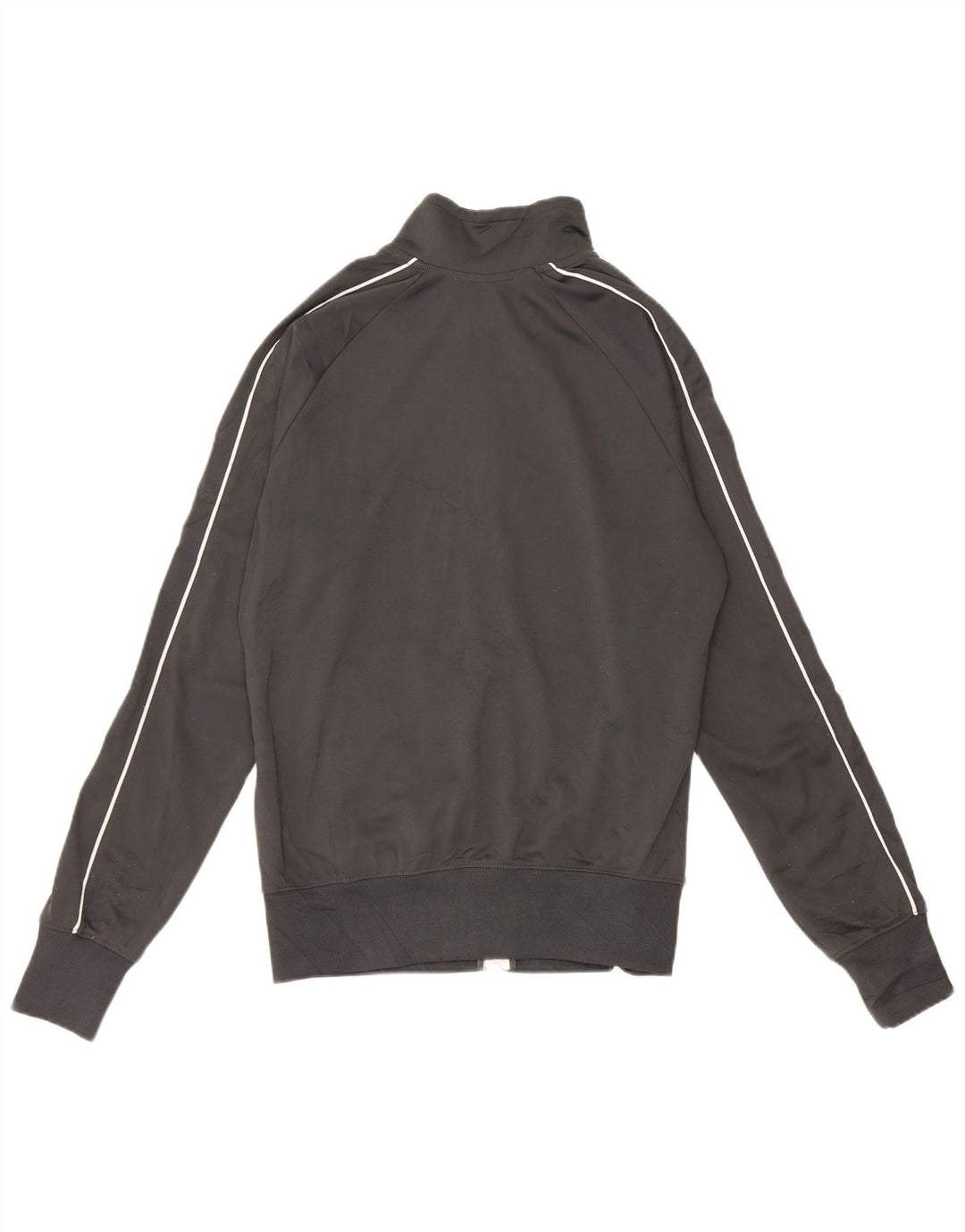 NIKE Womens Graphic Tracksuit Top Jacket UK 14 Medium Grey Polyester