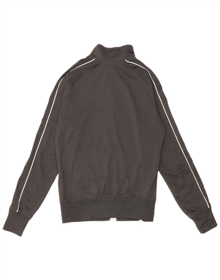 NIKE Womens Graphic Tracksuit Top Jacket UK 14 Medium Grey Polyester