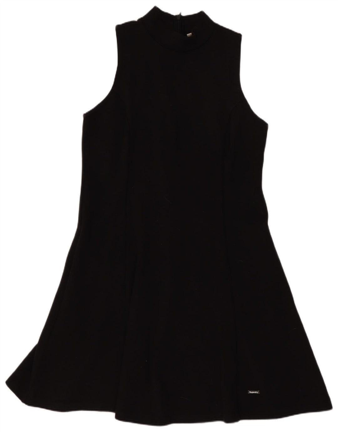 Superdry Womens Sleeveless A-Line Dress UK 12 Medium Black Polyester