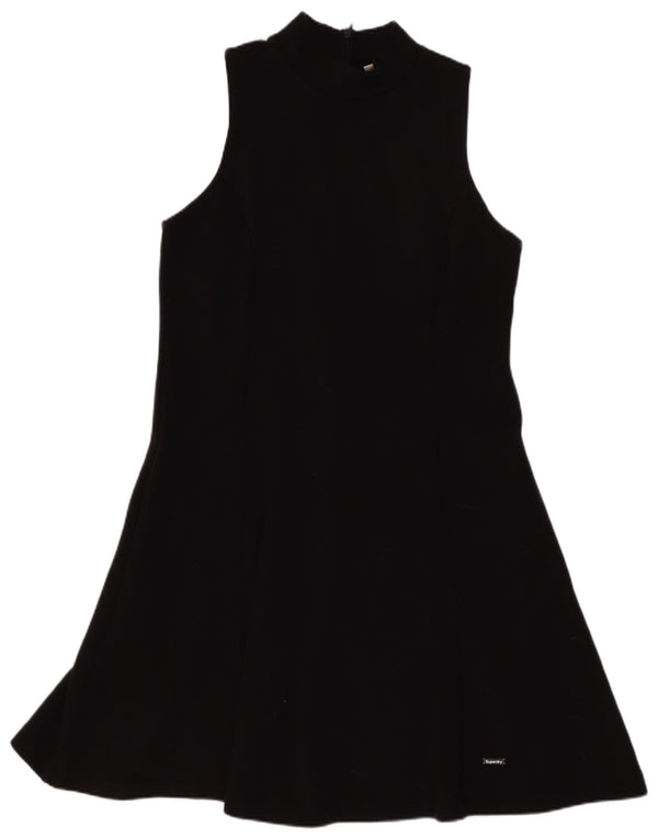 Superdry Womens Sleeveless A-Line Dress UK 12 Medium Black Polyester