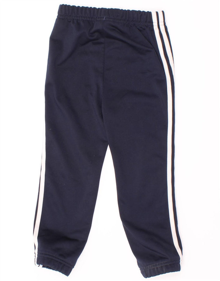 Adidas Boys Tracksuit Trousers Joggers 2-3 Years Navy Blue Polyester
