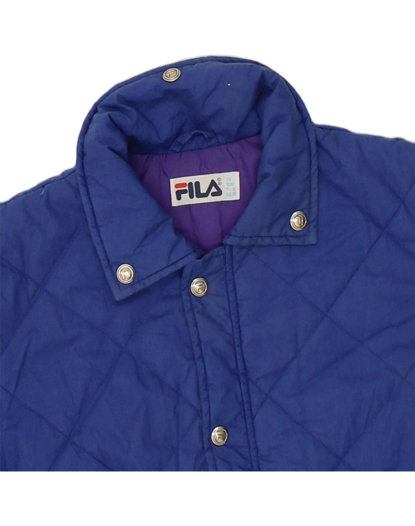 FILA Boys Quilted Jacket 7-8 Years Blue Nylon | Vintage Fila | Thrift | Second-Hand Fila | Used Clothing | Messina Hembry 